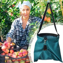 Fruitplukzak - Tuinschort - Oogsten Bessen - Grote Vakken - 40 x 38 cm - Groen — thumbnail 4