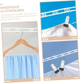 Kledinglijn Set - Waslijn Buiten - Drogen Buiten - Windproof Non-slip - 800 cm - Wit — thumbnail 4