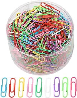 500 Stks Papier Clips Gekleurde Papier Clips Plastic Gecoat Metaal Papier Klemmen voor Kantoorbriefpapier Verschillende Kleuren — thumbnail 1