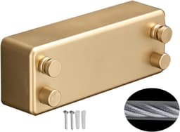 Telescopische Waslijn - Wandmontage Hanger - Kleding Drogen - Dubbele Lijn - 24 cm - Goud — thumbnail 5