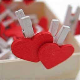 Houten Hart Clips - Mini Wasknijpers - Foto's Ophangen - Duurzaam Hout - 35 cm - Rose — thumbnail 2