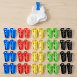 Sokkenklemmen 100 stuks - Sokkenhouders Clips - Wassen Sorteren - Geurloos Premium Plastic - 100 Stuks - Kleurrijk — thumbnail 3