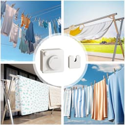 Intrekbare Waslijn - Uittrekbare Drooglijn - Kleding Drogen - Geen Doorzakken - 4.8 Meter - Wit — thumbnail 5