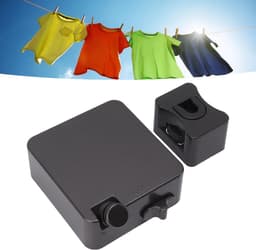 Intrekbare Waslijn - Uittrekbare Waslijn Wandmontage - Kleding Drogen Binnen - Zelftrekkend Systeem - 6 Meter - Zwart — thumbnail 4