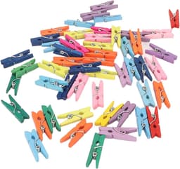 Mini Wasknijpers - Kleine Knijpers Hout - Fotodocumenten Ophangen - Gepolijst Houtmateriaal - 200 Stuks - Kleurrijk — thumbnail 4