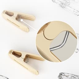 Wasknijpers - Kledingclips Droogknijpers - Kleding Drogen - Versterkte Winddichte Grip - 10 stuks - Romig — thumbnail 3
