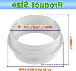 Afvoerslang Adapter - Slang Aansluiting - Airco Onderdeel - 13cm Binnen 15cm Buiten - 19.8 x 14.5 cm - Wit — thumbnail 5