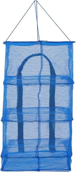 Droognet Opvouwbaar - Kruidendroger Hangend - Drogen en Bewaren - Fijnmazig Ontwerp - 35x35x65 cm - Blauw — thumbnail 1