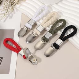 Wasknijpers met Lus - Handdoekhouders Ophangbaar - Opbergen van Handdoeken - Met Katoenen Lus - 11 cm - Beige — thumbnail 3