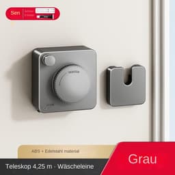 Uittrekbare Waslijn - Intrekbare Waslijn Wandmontage - Ruimte Besparen Kleding Drogen - 20kg Draagvermogen — thumbnail 3