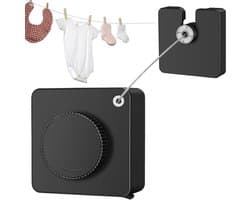 Intrekbare Waslijn - Drooglijn Uittrekbaar - Kleding Drogen - Roestvrijstalen Draad - 4.8 Meter - Zilver