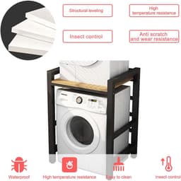 Waskast - Opbergkast Wasmachine - Ruimte Besparen - Hoge Laadcapaciteit - 75x65x105 cm - Wit — thumbnail 5