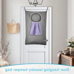 Set van 2 Waszakken voor Achter de Deur, 92 x 57 cm, Ruimtebesparende Wasmand, Wandopslag met Rits voor Slaapkamer, Badkamer en Camper — thumbnail 4