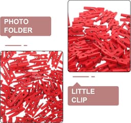 Mini Wasknijpers - Kleine Kledingclips - Foto Decoratie - Sterke Constructie - 2.5 cm - Rood — thumbnail 4