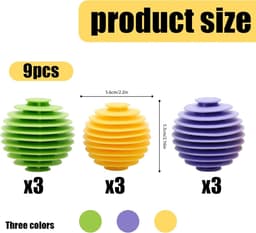 Drogerballen - Wit - 9 stuks - Herbruikbare PVC Ballen - Voor Wasmachine en Wasdroger — thumbnail 3