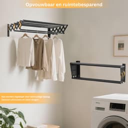 TopChoice® Wanddroogrek - Wasrek Inklapbaar - Uittrekbaar - 12 - 36 CM - Zwart — thumbnail 4