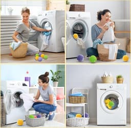 Drogerballen - Wit - 9 stuks - Herbruikbare PVC Ballen - Voor Wasmachine en Wasdroger — thumbnail 5