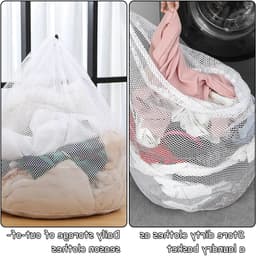 Extra grote waszakken XXL - 70 x 90 cm wasnet voor shirts, jassen, dekens en beddengoed met trekkoord sluiting — thumbnail 5