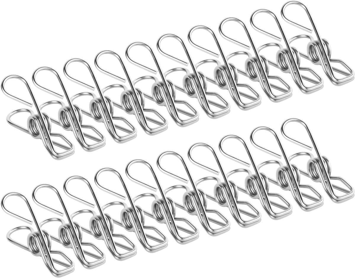 100 RVS Wasknijpers van 4,5 cm - Duurzame Klemmen voor Waslijn, Kleding en Keukenaccessoires — afbeelding 1