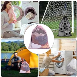 GORGECRAFT 2Pcs Mesh Waszakken 62x49Cm - Herbruikbare Wasmachine Tassen - Hot Roze — thumbnail 5
