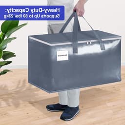 Grote waszakken met rits en label, 105L - Stevige opbergzakken voor kleding, reizen en tuinaccessoires, 2 stuks — thumbnail 4