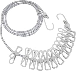 Waslijn met Clips - Drogereis touw - Buiten drogen - Winddicht Antislip - 1.8 tot 3.6 Meter - Groen — thumbnail 5