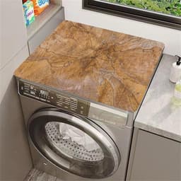 Wasmachine Droger Mat - Bovenplank Beschermer - Aanrecht Droog Houden - Snel Absorberend Sneldrogend - 50 x 60 cm - Houtnerf — thumbnail 1