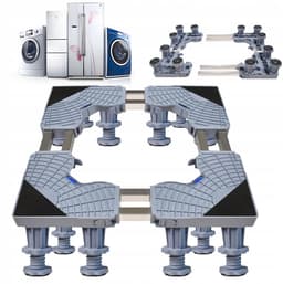 Wasmachine Standaard - Wasmachine Verhoger - Wasmachine Opbouwmeubel - 500kg Draagvermogen & 12 Poten - 3D Verstelbaar (45-68cm) - Anti-slip & Geluiddempend - Voor Wasmachine, Koelkast & Vriezer — thumbnail 3