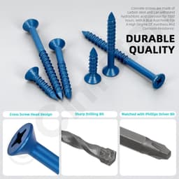 Betonschroefanker platte kop - Schroefanker voor beton - Zware bevestigingen maken - Zelfsnijdend ontwerp - 3/16 inch - Gemengde kleuren — thumbnail 3