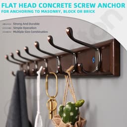 Betonschroefanker platte kop - Schroefanker voor beton - Zware bevestigingen maken - Zelfsnijdend ontwerp - 3/16 inch - Gemengde kleuren — thumbnail 4