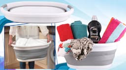 Mona Serie - Opvouwbare Wasmand - 25L - Antislip Handgrepen - Compact Ontwerp — thumbnail 2