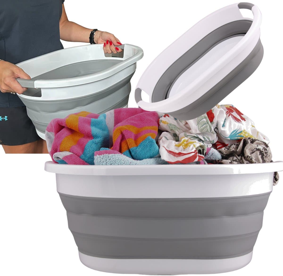 Mona Serie - Opvouwbare Wasmand - 25L - Antislip Handgrepen - Compact Ontwerp — afbeelding 1