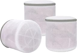 3 stuks - bh-waszakje - mesh waszakken - wasmachine zakken - voor delicate was - fijnmazige lingerie waszakken - ondergoed waszak met ritsen - voor intiem ondergoed - Cilindrische Ritsen Wasmachinetas - grijs - 15*17 cm — thumbnail 1