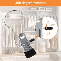 40 Stuks Roestvrijstalen Kleerhanger Knijpers, 360째 Draagbare Antislip Knijpers, Knijpers met Haken, Hangende Kledingknijpers voor Schoenen Handdoeken Sokken Kleding Huis — thumbnail 2