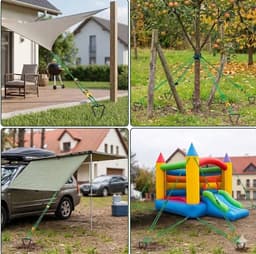 Spiraal Grondanker Set – 3 Stuks (40cm – Zware Grondschroef voor Tent & Tarp – Haringen Camping / Honden Anker / Boom Verankering – Inclusief Touwen & Banden — thumbnail 5