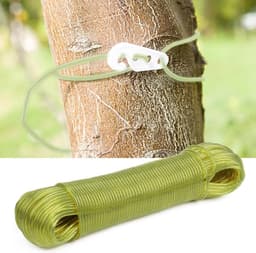 Waslijn met stalen kern - Stabiel droogkoord - Kleding drogen - Weerbestendig PVC coating - 50 meter lengte - Geel — thumbnail 5