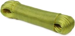 Waslijn met stalen kern - Stabiel droogkoord - Kleding drogen - Weerbestendig PVC coating - 50 meter lengte - Geel — thumbnail 1