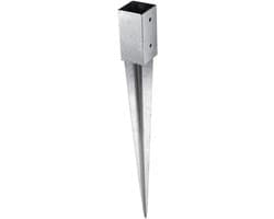 Bodemanker - Paalhouder - Stevig Plaatsen - Verzinkt Staal - 120x120x900 mm - Zilver — thumbnail 2