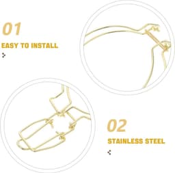Mikinona 8 stuks draadklemmen voor glazen weckpotten - 93 mm brede opening glazen Mason-potten met draadsluiting - Gouden afsluitclip voor keukenbewaarpotten — thumbnail 5