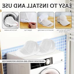 Capwasmachine met 4 Hoedwasnetten, 2-in-1 Ontwerp, Geschikt voor Diverse Hoedformaten en Eenvoudig te Installeren — thumbnail 2