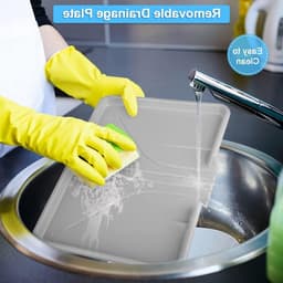 Drainer voor Borden, Bekers en Bestek - Droogrek voor Keuken, Afvoerbak voor Vaat, 48x30x11cm — thumbnail 3