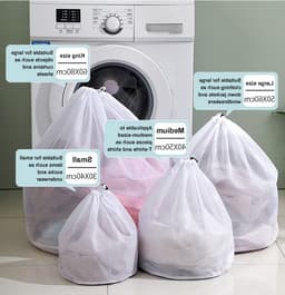 4 Stuks Wasnetten voor Kleding - Diverse Maten Waszakken voor de Wasmachine en Opberging — thumbnail 2