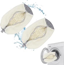 Schoenwaszak, wasmachine waszak, schoenen-wasmachine, droger, crèmekleurig, 2 stuks — thumbnail 1