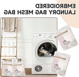 Wasmachine waszakken set van 2, mesh netzakken voor delicate kleding, ondergoed, sokken en beddengoed, 18 x 20 + 40 x 50 cm — thumbnail 2