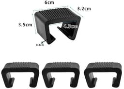 WiseGoods Premium Meubelklemmen Set 10 Stuks - Tuinmeubel Clips - Kunststof Klemmen Bank & Stoel - Meubilair Bevestiging - Zwart — thumbnail 4