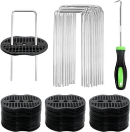 Complete Set van 50 Grondankers met Wasringen en Haak voor Tuin, Tent en Onkruiddoek — thumbnail 1