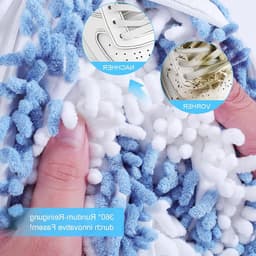 Schoenwaszak voor de wasmachine: dubbele rits en vakken voor optimale reiniging, bescherming en verzorging van sneakers en sportschoenen (blauw + wit) — thumbnail 2