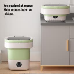 Aura® Camping Wasmachine - Mini Wasmachine - Wasmachines - Opvouwbare Kleine Wasmachine en Droger - 7.5L - met Afvoer - Groen - 30cm x 30cm x 33cm; 2.08 kg — thumbnail 2