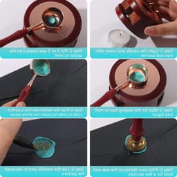 635 Stuks 24 Kleuren Lijmwas Set met Octagonale Wasbolletjes en Levensboom Stempel voor Brieven en Uitnodigingen — thumbnail 5