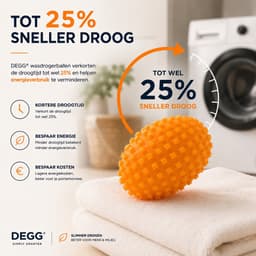 DEGG® - Wasdrogerballen voor Droger - 2 stuks - Herbruikbaar - Tot 25% Sneller Droog - Minder Kreukels & Statische Elektriciteit - Dryer Balls voor Wasdroger — thumbnail 5